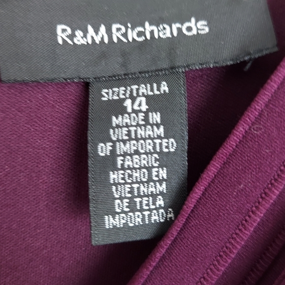 R&M Richards Sleevles  Purple Dress 14 - Picture 2 of 6